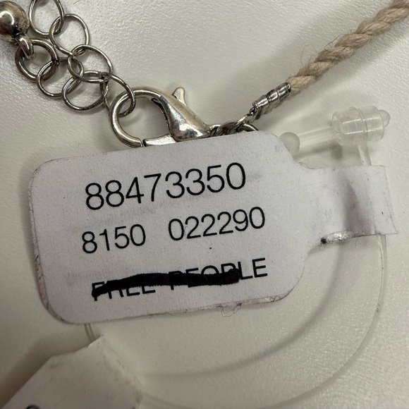 Free People Statement Necklace Shell Inlay Wood Bead Braided Cord Adjustable - Picture 8 of 9